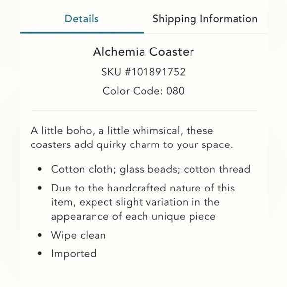 Anthropologie Sun Face Beaded Alchemia Coaster - Picture 5 of 9